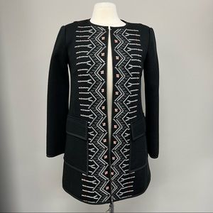 Nanette Lepore Zip Up Tribal Lined Coat